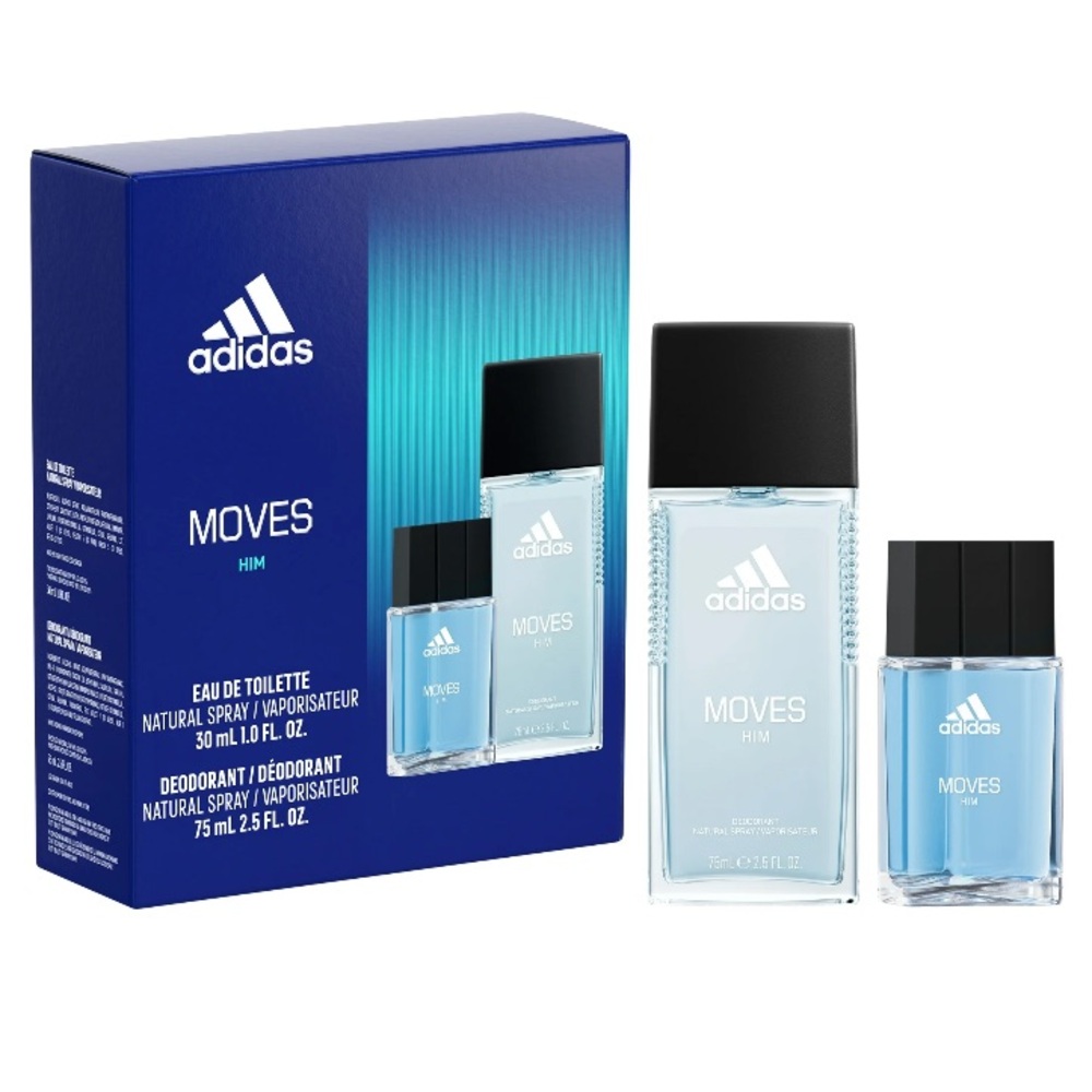 Adidas Moves for Him 2-Pc. Eau de Toilette 1.oz & Deodorant Natural Spray 2.5oz